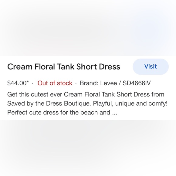 ⭐️SAVED BY THE DRESS CREAM FLORAL TANK SHORT DRESS SZ MED WARN ONCE - Picture 13 of 14